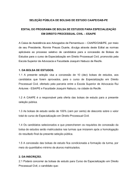 Edital bolsas CAAPE-ESA