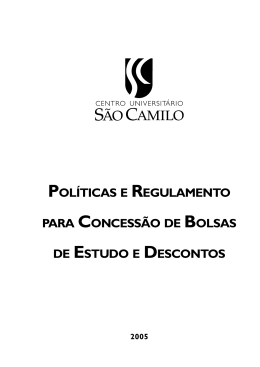 Políticas e Regulamento para Concessão de Bolsas