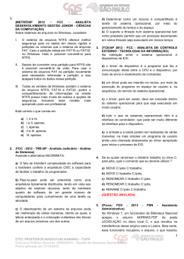 Prova Concurso - ETEC Prof. Massuyuki Kawano