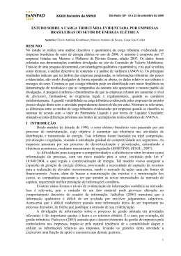 ESTUDO SOBRE A CARGA TRIBUT&Aacute;RIA EVIDENCIADA POR