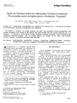 Artigo Científico - Sociedade Brasileira de Anestesiologia