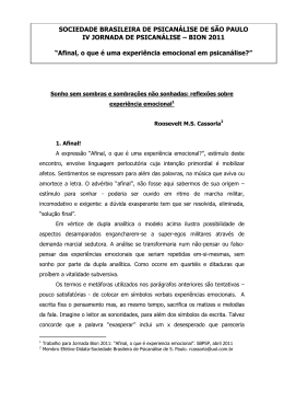 &Oslash; Sonho sem sombras e sombra&ccedil;&otilde;es n&atilde;o sonhadas