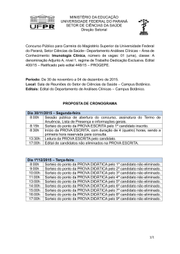 Proposta de Cronograma do Concurso