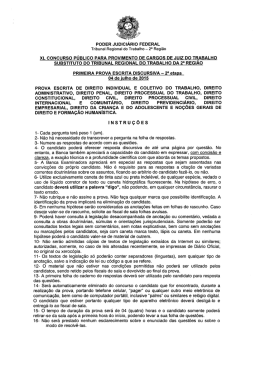 PODER JUDICIÁRIO FEDERAL Tribunal Regional do