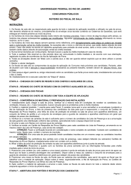Roteiro do Fiscal de Sala