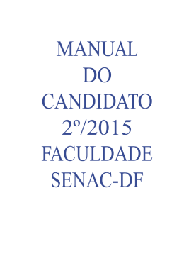 MANUAL DO CANDIDATO 2º/2015 FACULDADE SENAC-DF