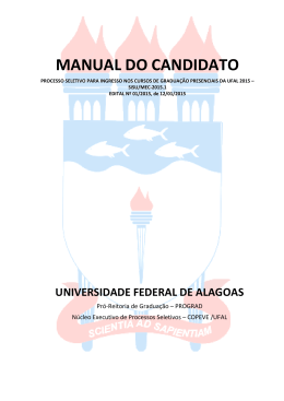 manual do candidato - Copeve - Universidade Federal de Alagoas