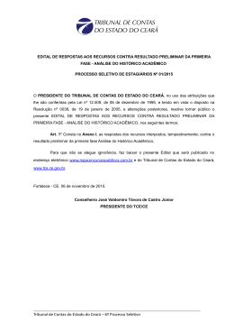 Tribunal de Contas do Estado do Cear&aacute; &ndash; 6&ordm; Processo Seletivo