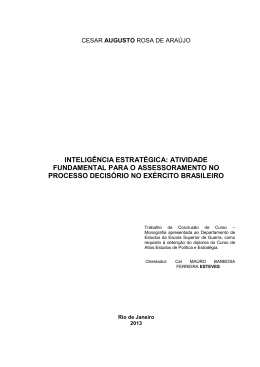 ARA&Uacute;JO, Cesar Augusto Rosa de. Intelig&ecirc;ncia estrat&eacute;gica
