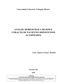an&aacute;lise morfol&oacute;gica do rim e cora&ccedil;&atilde;o de pacientes