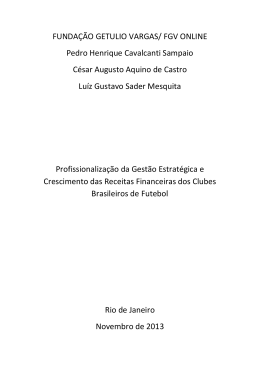 Profissionaliza&ccedil;&atilde;o da Gest&atilde;o Estrat&eacute;gica e Crescimento das Receitas