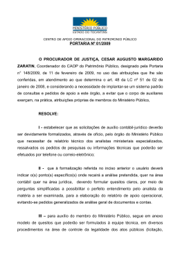PORTARIA N&ordm; 01/2009 O PROCURADOR DE JUSTI&Ccedil;A, CESAR