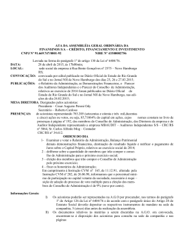 ATA de Assembleia Geral Ordin&aacute;ria