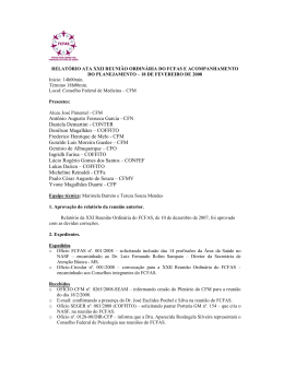 Relat&oacute;rio da XXI - F&oacute;rum dos Conselhos Federais de Sa&uacute;de