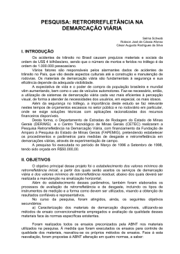 Pesquisa: Retrorrefletancia na Demarca&ccedil;&atilde;o Vi&aacute;ria