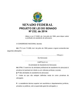 PROJETO DE LEI DO SENADO Nº 232, de 2014