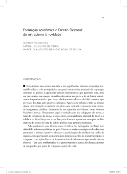 3- Forma&ccedil;&atilde;o acad&ecirc;mica e Direito Eleitoral: do ostracismo &agrave; novidade