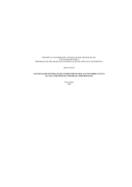 Estudo da reconstru&ccedil;&atilde;o do conhecimento dos alunos