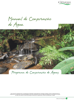 Manual de Conserva&ccedil;&atilde;o de &Aacute;gua
