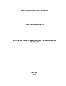Utiliza&ccedil;&atilde;o de &Aacute;gua de maneira Sustent&aacute;vel em Resid&ecirc;ncia