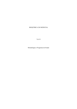 BIOQUÍMICA EM MEDICINA Vol. II Metodologias e Programas de