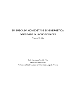EM BUSCA DA HOMEOSTASE BIOENERG&Eacute;TICA