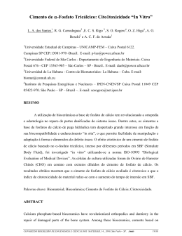 Cimento de α-Fosfato Tricálcico: Cito1toxicidade “In Vitro”