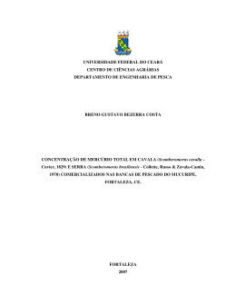 (2007). Concentra&ccedil;&atilde;o de merc&uacute;rio total em cavala (Scomberomorus