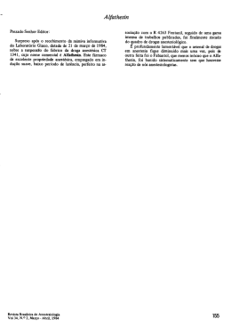 A lfathesin - Sociedade Brasileira de Anestesiologia