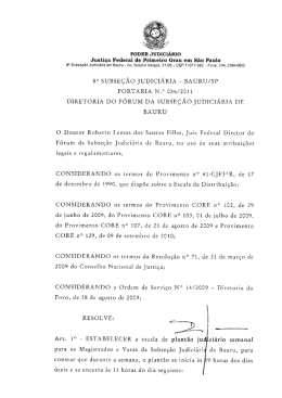 sa sUBsE&Ccedil;&Atilde;o JUDICI&Aacute;RIA a BAURU/sr