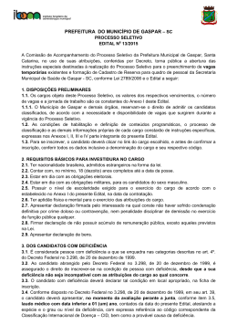 Abertura Edital - Prefeitura de Gaspar/SC
