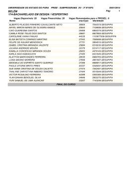Lista dos classficados por curso PRISE 3&ordf; etapa