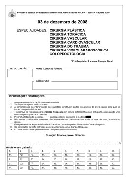 Prova CIRURGIA GERAL (GABARITO)