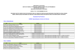 divulga&ccedil;&atilde;o do resultado preliminar