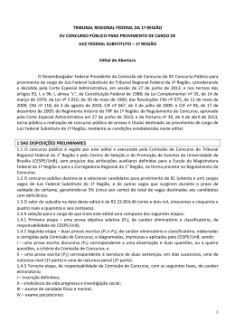 Edital n&deg; 1 - CESPE / UnB - Universidade de Bras&iacute;lia