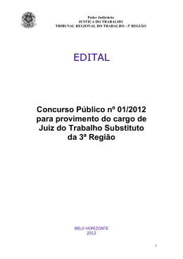 Edital do Concurso 01-2012