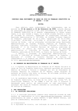 concurso para provimento de cargo de juiz do trabalho substi