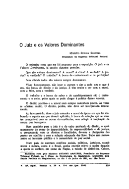 0 Juiz e os Valores Dominantes