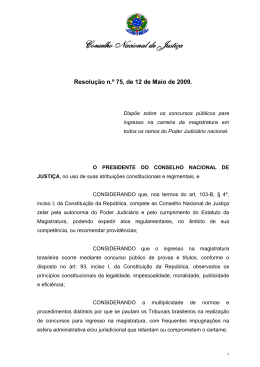 Resolução nº 75 - Concurso da Magistratura