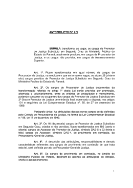 Transformação dos cargos de Promotor de Justiça Substituto em