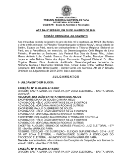 ATA DA 8&ordf; SESS&Atilde;O, EM 30 DE JANEIRO DE 2014 SESS&Atilde;O