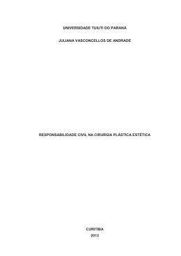 responsabilidade civil na cirurgia plastica estetica - TCC On-line