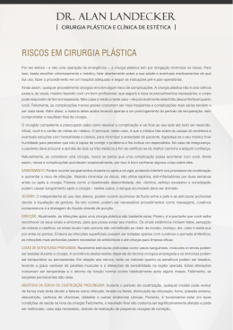 RISCOS EM CIRURGIA PL&Aacute;STICA