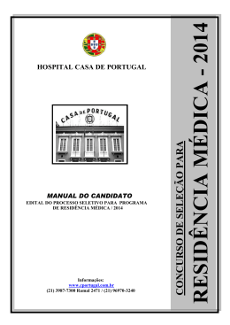 RESID&Ecirc;NCIA M&Eacute;DICA - 2014 - Hospital Casa de Portugal