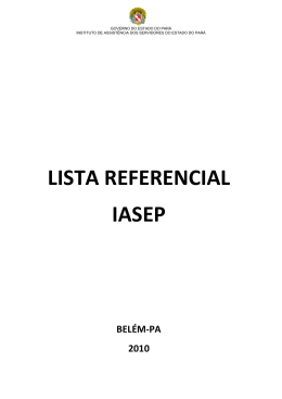 LISTA REFERENCIAL IASEP - Governo do Estado do Pará