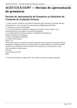 ACEF/1314/14397 Decis&atilde;o de apresenta&ccedil;&atilde;o de pron&uacute;ncia