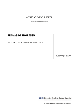 Guia das Provas de Ingresso 2011, 2012, 2013