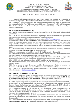Edital N&ordm; 03/2011 - Ceps - Universidade Federal do Par&aacute;