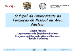Forma&ccedil;&atilde;o de Pessoal na &Aacute;rea de Engenharia Nuclear e Ci&ecirc;ncias