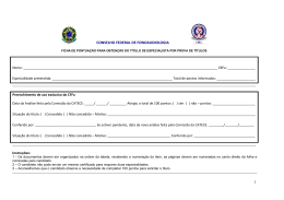 Ficha Pontuação Obtenção - Conselho Federal de Fonoaudiologia